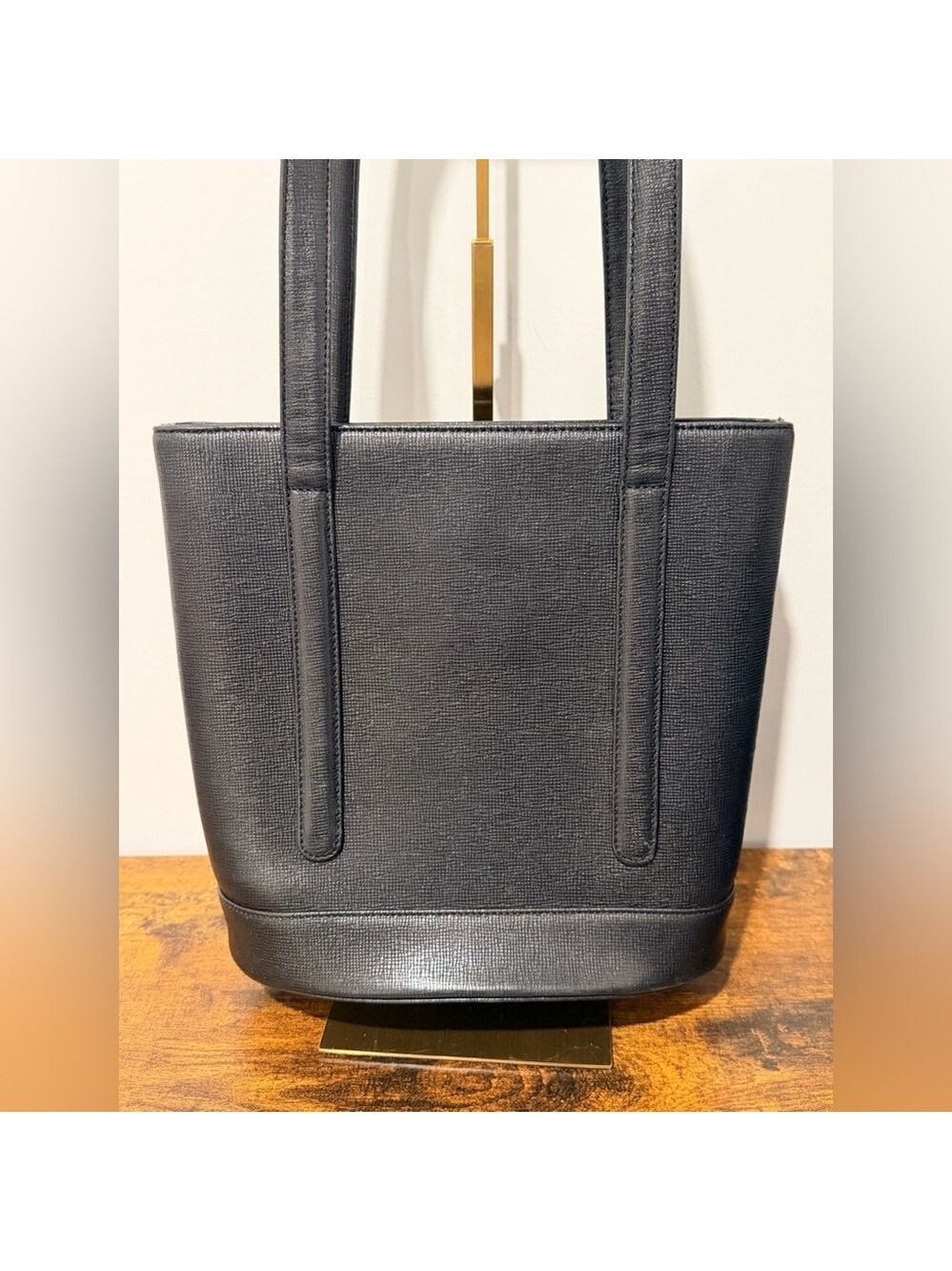 MCM Black Saffiano Leather Bucket Bag with Mini Pouch - Picture 3 of 10